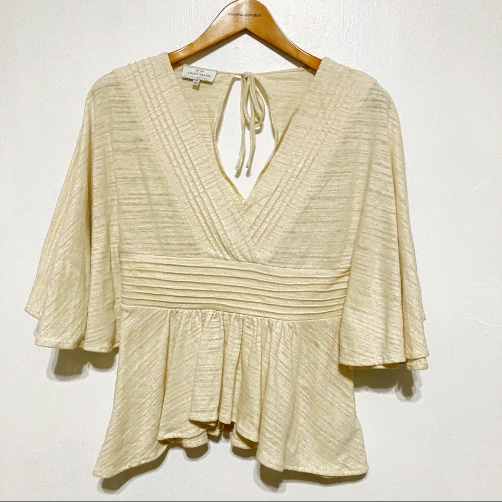Lucky Brand Deep V Neck Blouse
